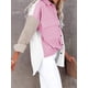 thumbnail image 5 of Minnieouse Abrigo de mujer Botón de bloque de color Camisa cálida Otoño Invierno Solapa de pana Prendas para la parte del cuerpo Blanco+Rosa XXL, 5 of 6