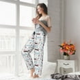 thumbnail image 4 of Uemuo Dachshund Dog Puppy Pattern Women's Wide Leg Palazzo Lounge Pants with Pockets Light Weight Loose Comfy Casual Pajama Pants-Medium, 4 of 9