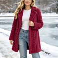 thumbnail image 6 of Smsaxvxz Womens Long Coats Winter Warm Fuzzy Jackets Long Sleeve Outerwear Red L, 6 of 9