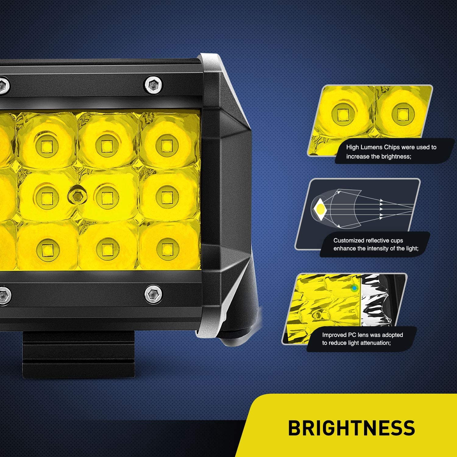 Nilight 4 in 36W LED High Performance Light Bar fits Jeep 2 Pieces