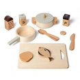 thumbnail image 1 of Wooden children's kitchen accessories, kitchen utensils, pots and pans, kitchen toy dining room wooden toy Ed, 1 of 5