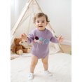 thumbnail image 3 of Rovasas Baby Sweater Romper Long Sleeve Embroidery Bodysuit Birthday Outfit, 3 of 9