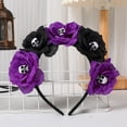 thumbnail image 5 of Clearance Under $1.86! 1PACK Halloween Rose Skull Headband, Gothic Flower Crown for Cosplay Costume, Cloth, (One Size, D), 5 of 9