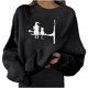 thumbnail image 1 of Mujeres moda casual estampado cuello redondo suelta manga larga blusa corta sudaderas sin capucha Fridja fjkfkj2936, 1 of 8