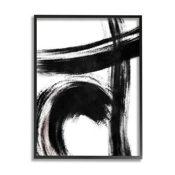 Stupell Industries Defined Black Brush Strokes Small Pink Detail Design by Onrei