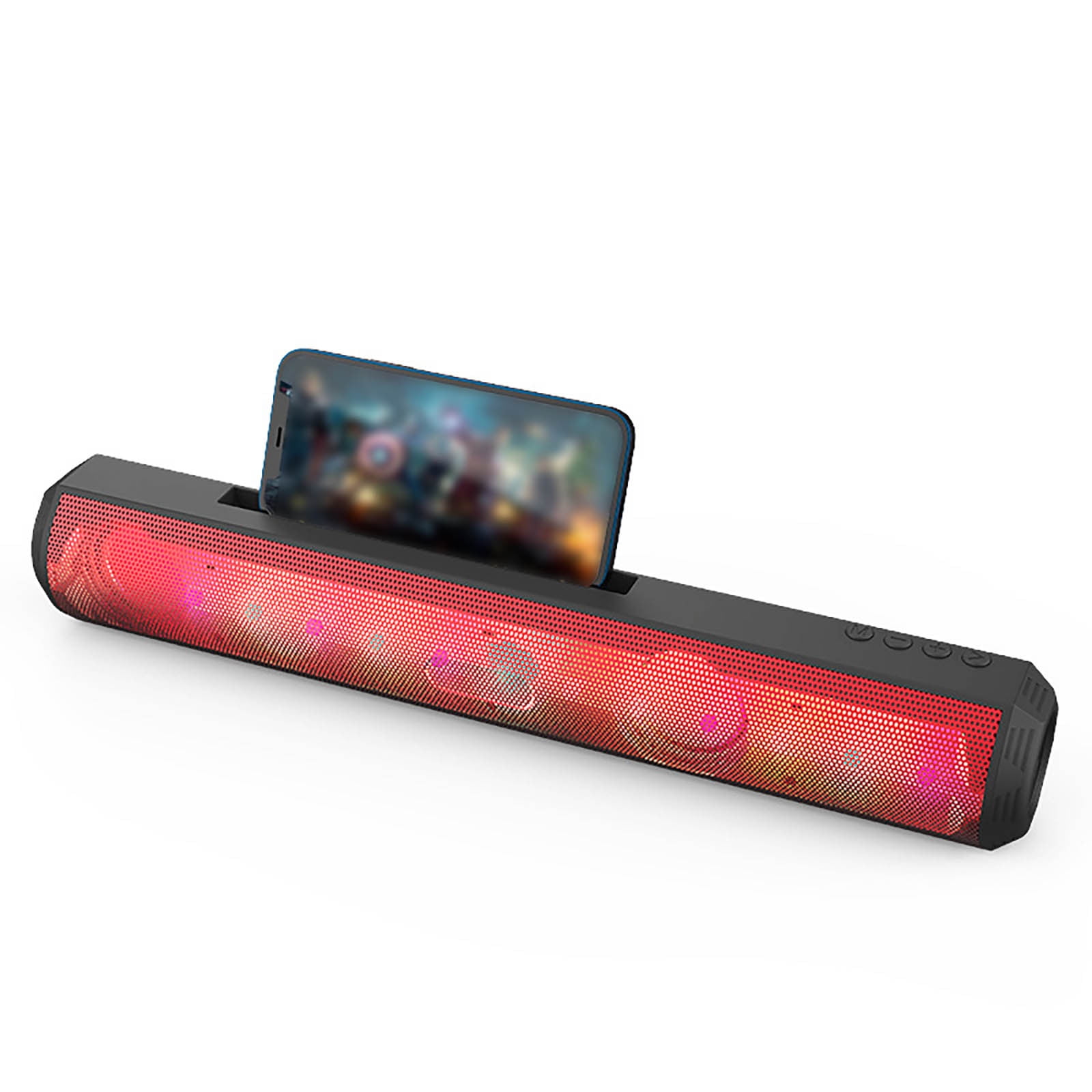 Desktop Wireless Bluetooth 5.0 Speaker, Colorful Flash Light Subwoofer Soundbar, Clear Stereo TV Computer Speaker, Plug-In Card Playback, Space-saving Home Audio Sound Bar