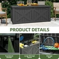 thumbnail image 6 of Uforic Outdoor 120 Gallon Large Resin Deck Box, Outdoor Storage Boxes with X-Shaped Front, for Patio Garden, Waterproof & Lockable, Dark Gray, 6 of 9