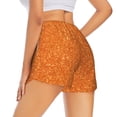 thumbnail image 3 of Fotbe Orange Glitter Womens High Waist Running Shorts Athletic Workout Quick Dry Shorts for Women with Pockets Gym Yoga Summer Shorts-X-Large, 3 of 9