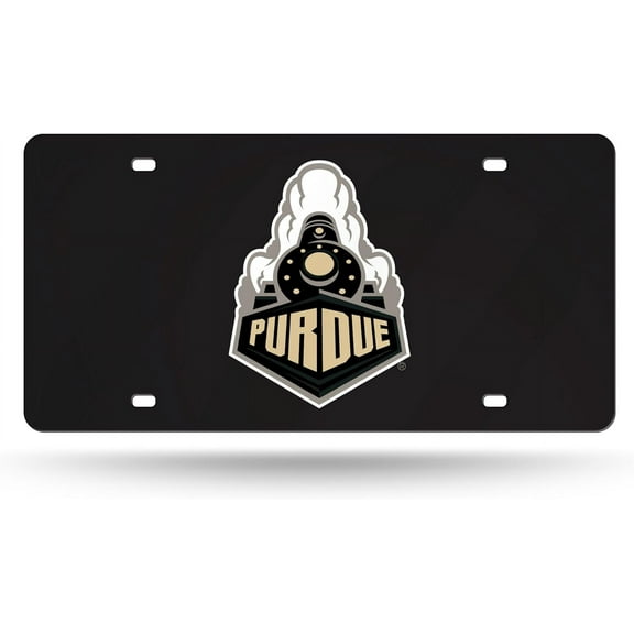 Purdue-Boilermaker's Black Mirror Look Acrylic License Plate Laser Tag