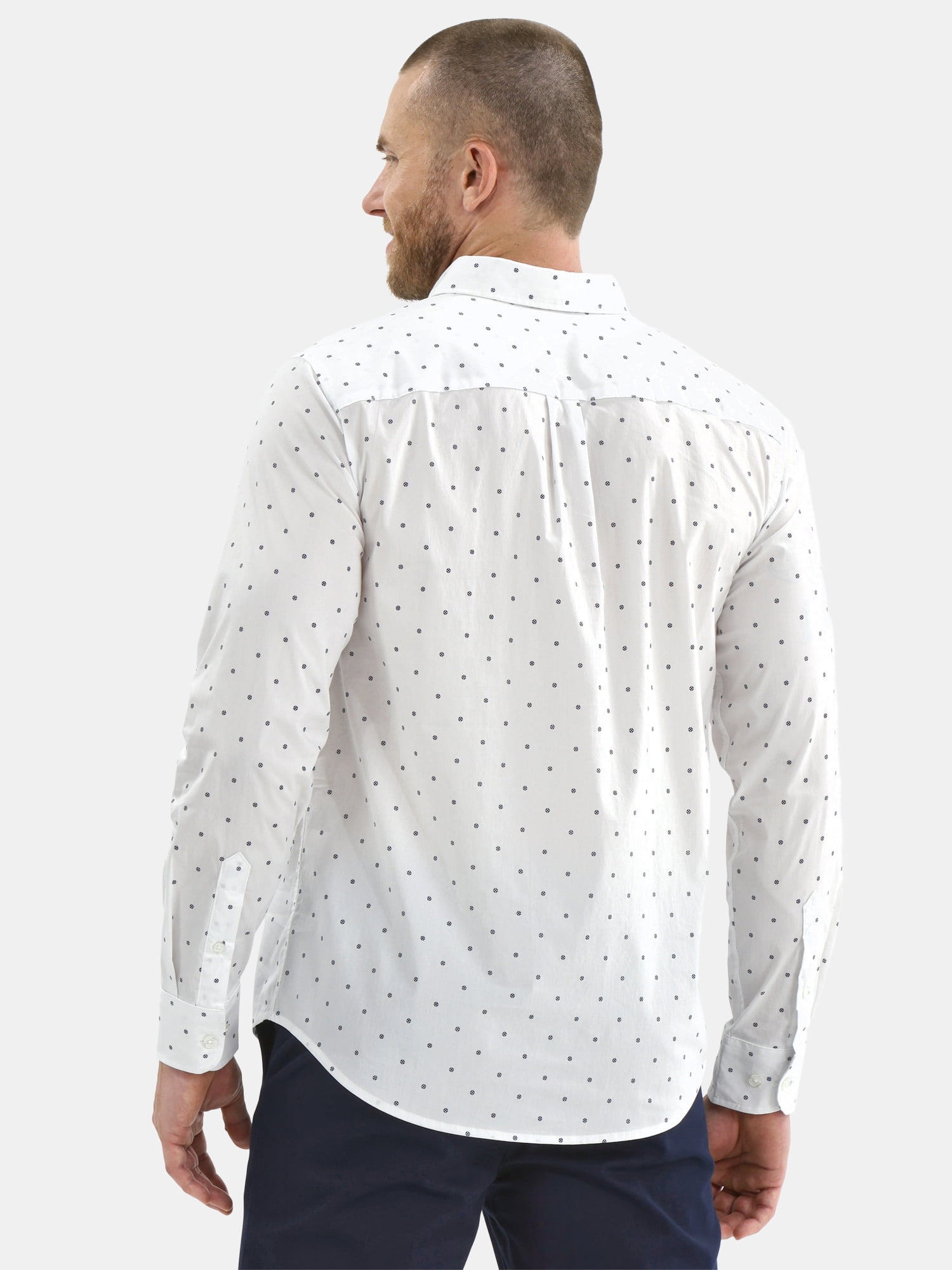 George Men's and Big Men's Performance Button Up Shirt with Long Sleeves, Sizes S-3XL