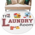 thumbnail image 2 of Laundry Room Round Area Rug 7 FT, Non Slip Living Room Area Carpet, Cartoon Washing Machine Clothes Washable Soft Circular Rug Non-Shedding Floor Carpet for Bedside Office Play Room Classroom, 2 of 9