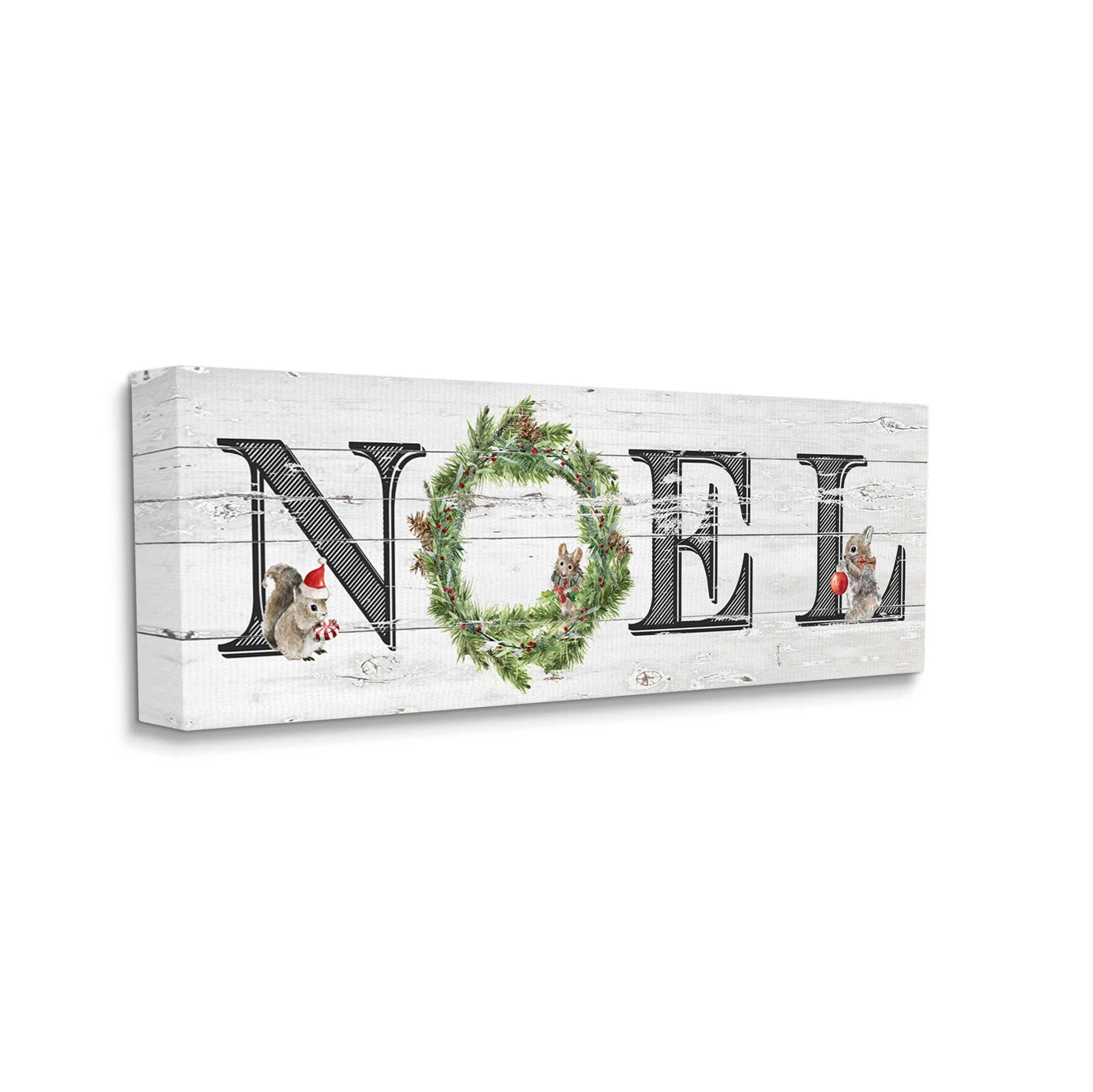 Stupell Industries Woodland Animal Noel Sign Graphic Art Gallery Wrapped Canvas Print Wall Art, Design by Livi Finn