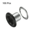 thumbnail image 3 of Uxcell 100PCS Ojetes Ojal 1/5 Pulgada (5mm) ID Agujero Metal Auto Soporte Ojal con Arandelas para Cuero Negro Mate, 3 of 7