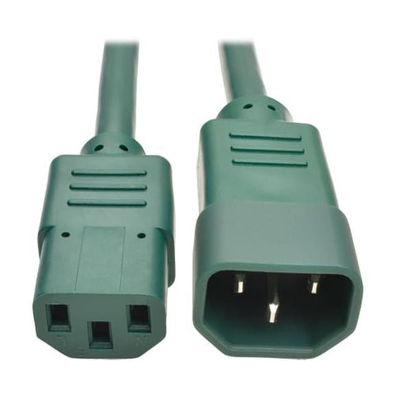 6 ft.15A - 14 AWG & C14 to C13 Heavy Duty Power Extension Cord, Green