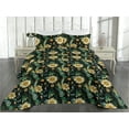 thumbnail image 2 of Ambesonne Vintage Quilted Bedspread Set 3 Pcs, Sunflowers Corns Pattern, Queen, Earth Yellow Fern Green, 2 of 4