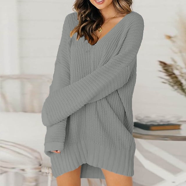 Robe Chandail à Manches Chauve-Souris Longues pour Femmes, Épaules Dénudées, Tricotée Côtelée avec Ceinture, Mini Robes Moulantes, Chandails pour Femmes Automne 2023 Bleu m
