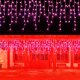 thumbnail image 3 of Decoraciones navideñas 2024 Guirnalda de calle para la casa Cortina de carámbanos de Año Nuevo Luces LED Decoración rosa Luces de hadas con control remoto, 3 of 5