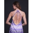 thumbnail image 3 of Bimba Robe Teinture sur Nœuds Décontractée Longue Dos Nu à Col Licou pour Femmes, Robe de Plage Imprimée - Grand, 3 of 6
