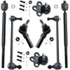 Detroit Axle - Front Lower Ball Joints + Tie Rods + Sway Bars Replacement for Chevy Equinox Saturn Vue Pontiac Torrent - 8pc Set