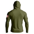 thumbnail image 3 of Zimjoy UPF 50+ Long Sleeve Mens Sun Protection Shirts Fishing Hoodies for Men with Face Mask UV Rash Guard Shirts Army Green 3XL, 3 of 5