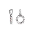 thumbnail image 3 of 1/12 Carat (Ctw) Garnet Circle Pendant Necklace in 14K White Gold with Diamonds, 3 of 5