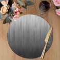 thumbnail image 3 of Grey Ombre Round 13 Inch Placemats Set of 4, Contemporary Gradient Abstract Art HeatResistant Non Slip Place Mats for Dining Table, Wipeable Braided Kitchen Table Mats for Housewarming, 3 of 9