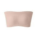 thumbnail image 6 of Aobny Pretty Womens Bras Beige Sleep Minimizer Strapless Nylon Bandeau Fitted Juniors Bras,36-40, 6 of 8