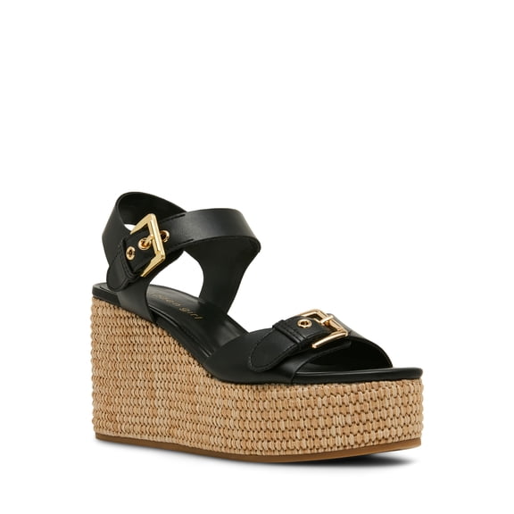 Madden Girl Women's Cooperr Wedge Sandal with Buckle Strap