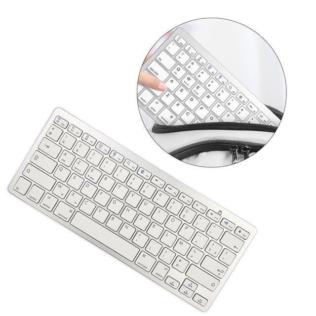 Nuevo Portátil Ultradelgado de 78 Teclas con Inalámbrico, Francés Baoblaze Teclado inalámbrico Bluetooth