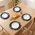 thumbnail image 3 of REGALWOVEN Farmhouse Placemats Set of 6 Woven Placemats with Tassel for Dining Table Decor Washable Kitchen Table Mat Wipe Clean Black 15x15inch, 3 of 6