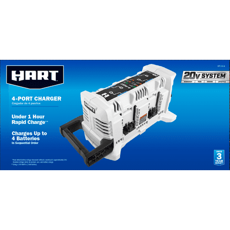 HART 20-Volt Lithium-Ion 4-Port Fast Charger (Batteries Not Included)