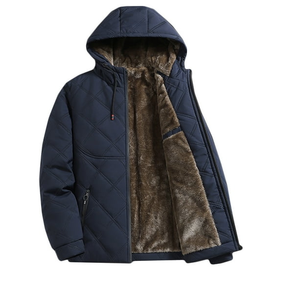 Xzbqbs Winter Jackets for Men Fleece Lined Warm Rain Coats Water Resistant Windproof Ski Snow Hooded Raincoats Waterproof Jackets