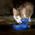 thumbnail image 3 of BESTYASH 1Pc Blue Ceramic Cat Drinking Fountain Creative Lotus Shape Durable Water Feeder, 3 of 4