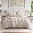thumbnail image 3 of U by Bedsure Full Comforter Set Beige, Bed in a Bag Full Size Bedding, 7 Pieces Pinch Pleat All Season Comforter with Sheets, Pillowcases & Shams, 3 of 9