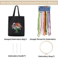 thumbnail image 4 of 1Set DIY Canvas Bag Flower Embroidery Kits Include Polyester Threads Iron Needles and Plastic Embroidery Frame Black, 4 of 9