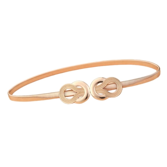 YIGSECU Delicate Metal Stretch Belt Adjustable Thin Waistband For Women Dresses