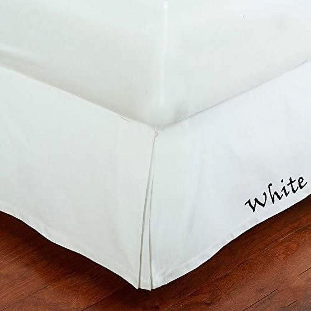 Alive Pixels Bed Skirt White Solid 100% Cotton Split Corner 1Pc 18 Inch Drop 600TC (Full, White)