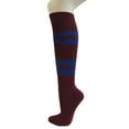 thumbnail image 3 of Couver Cotton Maroon Striped Softball Baseball Sports Knee High Tube Socks, Blue Medium, 3 of 9