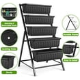 thumbnail image 3 of 4FT Vertical Raised Garden Bed, 5 Tiers Elevated Planter Box for Herbs Vegetables Flowers, Graden Vertical Planter with Drainage System for Patio Balcony Garden Outdoor Indoor Plants (Black), 3 of 9