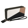 thumbnail image 1 of Women Leather Wallet Double Zipper Wallet Pocket Clutch Phone Large Capacity, 1 of 11