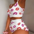 thumbnail image 2 of Bjutir Short Sets For Women Outfit Sexy Printing Pajamas Sleeveless Cami Shorts Lingerie Sleepwear Set White M, 2 of 7
