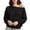 Black-Hvyesh sweatshirts for women, variant on Womens Off Shoulder Sweatshirt Slouchy Fleece Pullover Tops Casual Solid Crop Top College Teen Workout Gym Sweatshirts