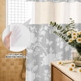 thumbnail image 4 of No Hook Shower Curtain, Rustic Floral Pattern Shower Curtains for Bathroom with See Through Top Window, Vintage Minimalist Flower Gray Waterproof & Washable Bath Curtain Stall 48"x72", 4 of 9