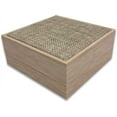 thumbnail image 2 of 1 Qty - Natural Wood Pendant Jewelry Box w/ Burlap Inset Top and White Leatherette Interior, 2 of 4