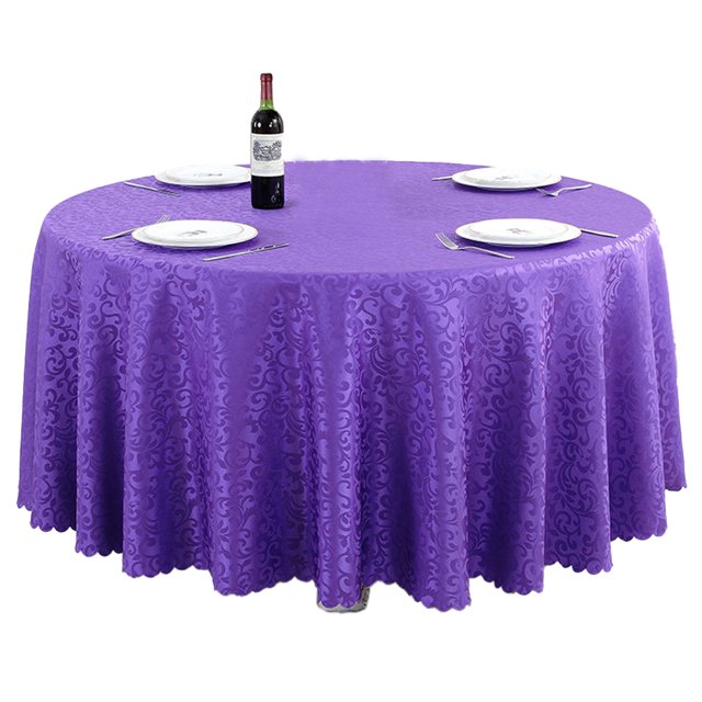 Mantel Jacquard de poliéster a prueba de derrames, cubierta de mesa para cocina, comedor, boda, banquete, uso en mesa (redondo, 1,8 m)