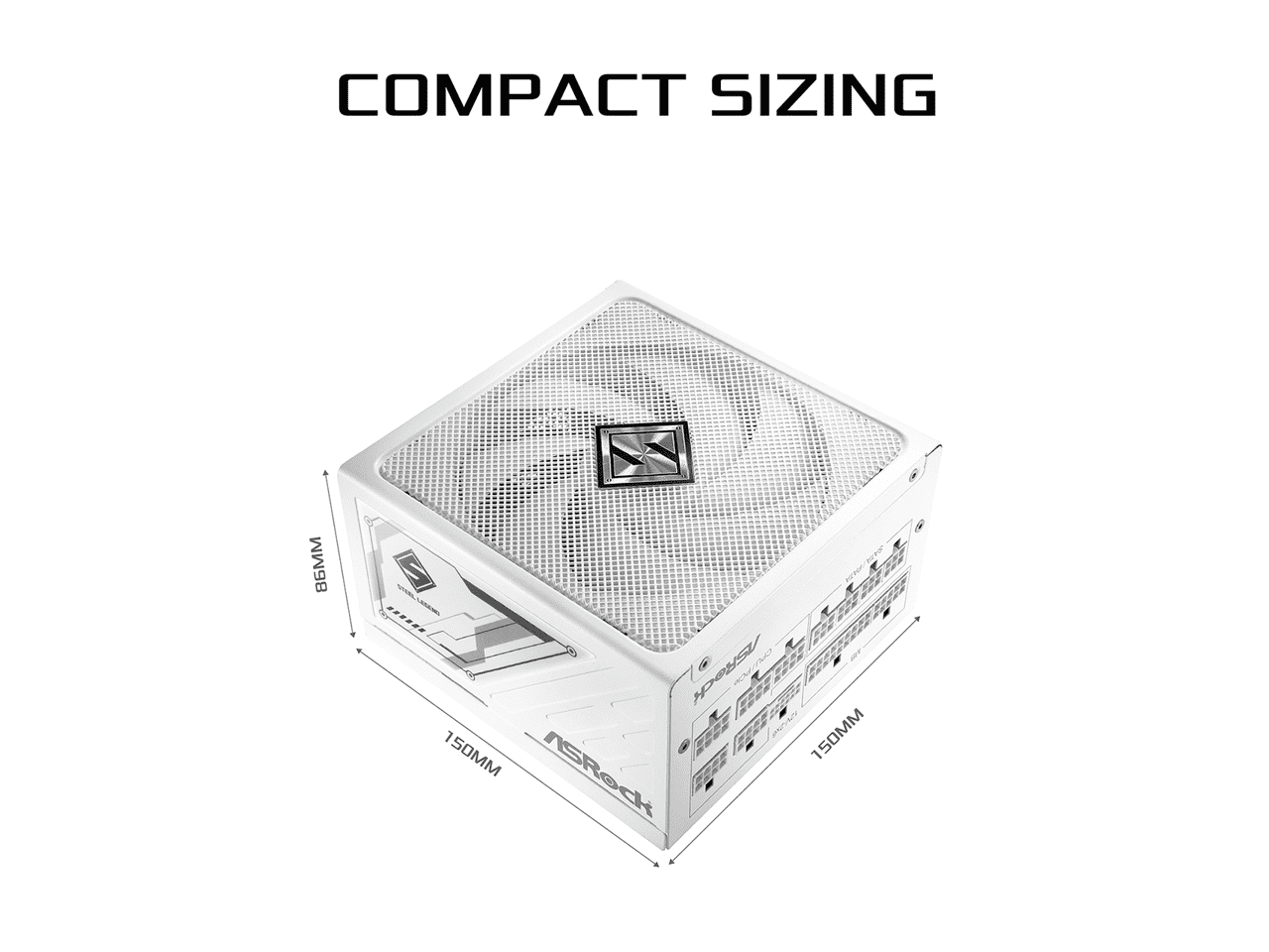 ASRock Steel Legend SL-850GW 850W 80 PLUS GOLD & Cybenetics PLATINUM Full Modular Power Supply, ATX3.1 & PCIe5.1 Ready with Dual Color 12V-2x6 Cable, 10 Years Warranty, White Edition