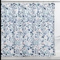 thumbnail image 5 of JUPA Place Premium Polyester Fabric Blue Floral  Shower Curtain - Mildew Resistant, Machine Washable, Modern Farmhouse Bohemian Design Shower Bathtub Curtain- Includes 12 Hooks, 5 of 6