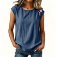 thumbnail image 5 of Diufon Summer Tank Tops for Women Floral Embroidered Cap Sleeve Crewneck Blouse Casual Beach Vacation Shirts, 5 of 9