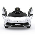 thumbnail image 5 of Garvee Ride on Car for Kids 12V Licensed Lamborghini Electric Toys Vehicles with Remote Control Battery Powered Sports Car, 2 Speeds, Sound System, LED Headlights and Hydraulic Doors (White), 5 of 9