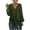 Army Green, variant on Ahdbta Women's Sweaters Button Down V-Neck Waffle Knit Pullover Tops Swiss Dot Patchwork Long Sleeve Tie Knot Hem Shirts